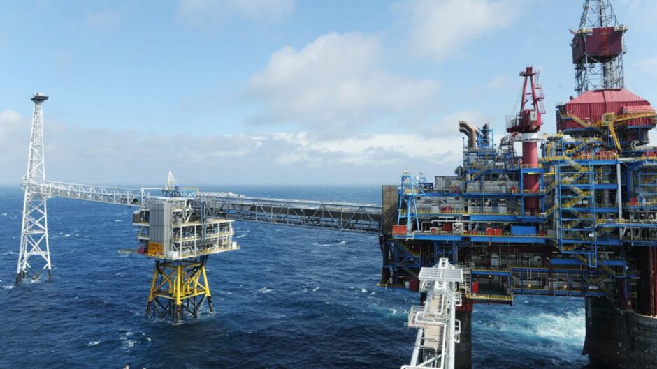 Platforms in a blue sea