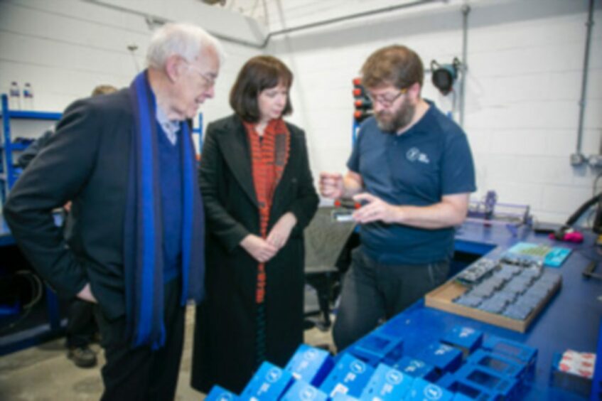 Left to right Sir Ian Wood, Maggie McGinlay and Ian MacKenzie.