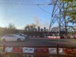 Smoke from a large fire at the National Grid Plc's IFA interconnector site in Sellindge, U.K., on Wednesday, Sept. 15, 2021. The fire at the key electricity converter station in the U.K., has shut down a major cable that brings power from France to Britain.