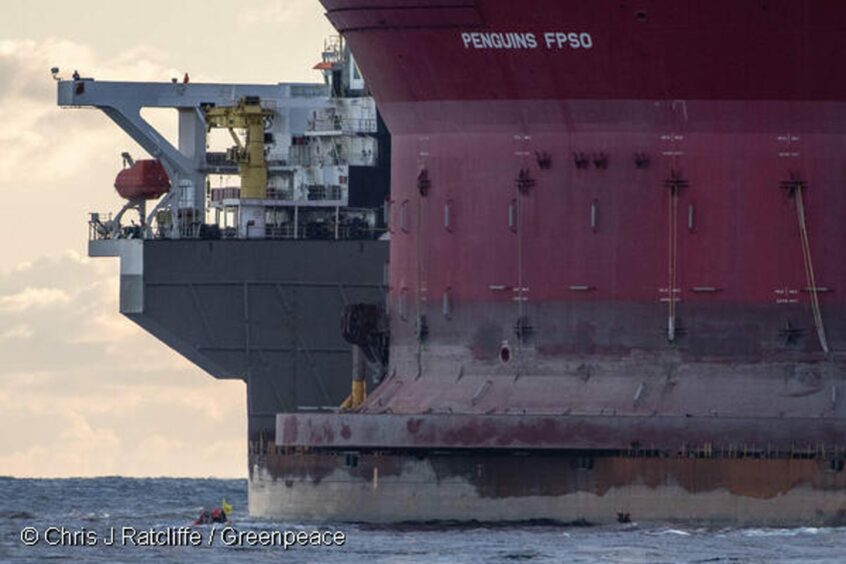 Protestors boarded the Penguins FPSO and White Marlin heavy lift ship last week.