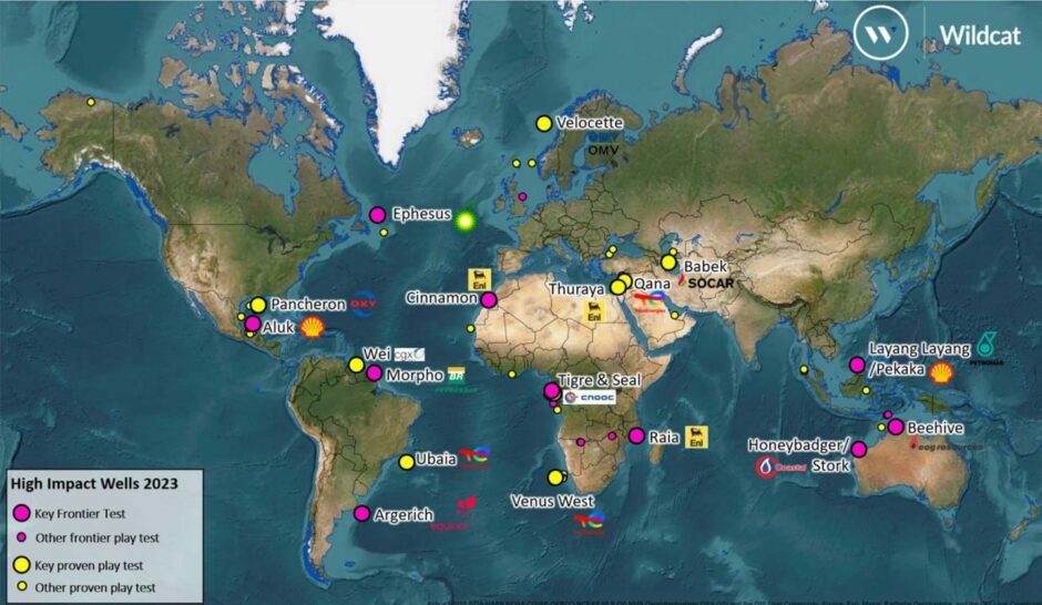 Key wells to watch in 2023. Supplied by Westwood Energy Date; 12/01/2023