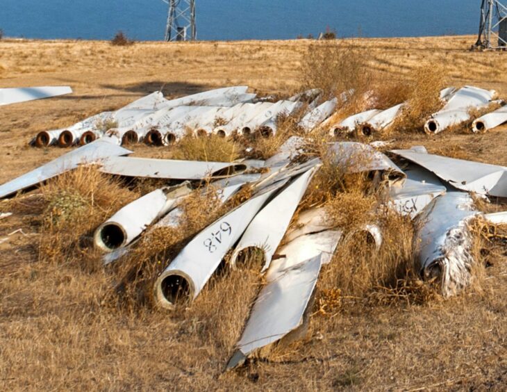 Used turbine blades eyed for landfill.