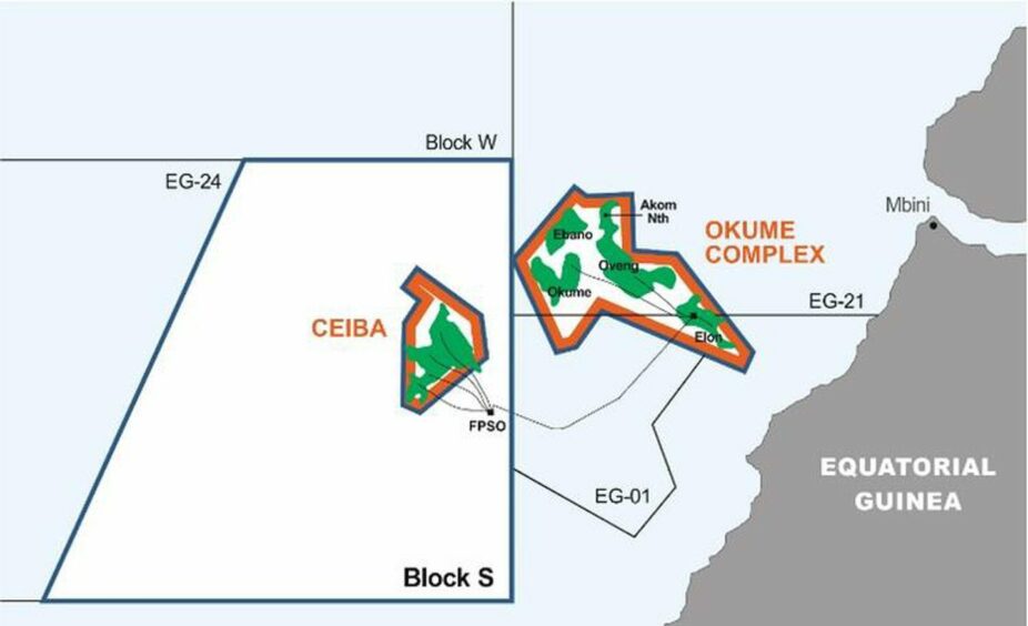 Map showing blocks off Equatorial Guinea