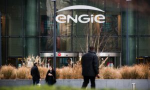 A logo on the Engie SA headquarters in the La Defense business district in Paris, France, on Thursday, Jan. 21, 2021.