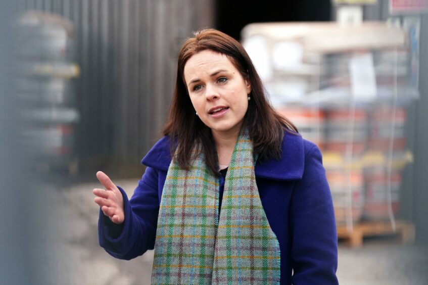 Scottish National Party leadership candidate Kate Forbes during a visit to the Cairngorm Brewery in Aviemore, part of her Skye, Lochaber and Badenoch constituency.