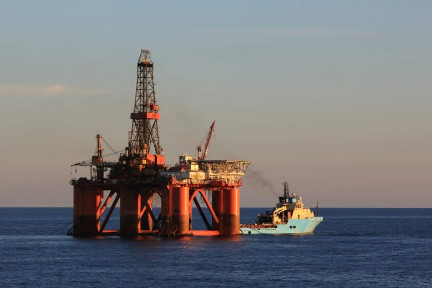 The Stena Spey semi-submersible drilling rig.