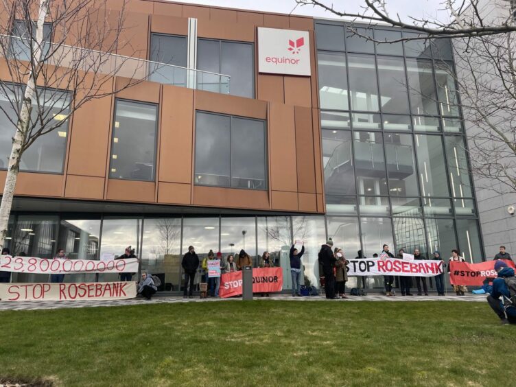 Protestors Equinor Aberdeen