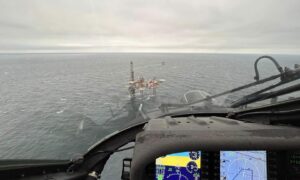 Coastguard medevac oil platform