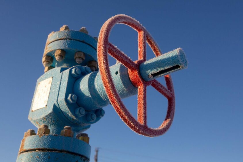 A valve control wheel connected to crude oil pipework in an oilfield near Dyurtyuli, in the Republic of Bashkortostan, Russia, on Thursday, Nov. 19, 2020. The flaring coronavirus outbreak will be a key issue for OPEC+ when it meets at the end of the month to decide on whether to delay a planned easing of cuts early next year. Photographer: Andrey Rudakov/Bloomberg