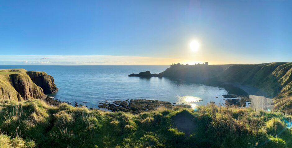 Dunnottar Castle and Bowdun Head. Stonehaven.