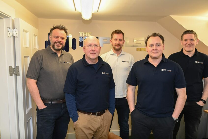 Impulse Group Aberdeen team. left to right: Chris Spraggon MD, Gilles Gardner Chief Engineer, Adam Armstrong Engineering Director, Neil Stephen Business Development Manager, and Martin Harboottle Techincal Director.