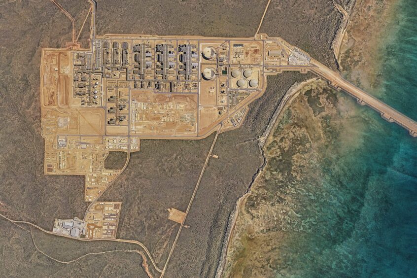Aerial view of LNG plant
