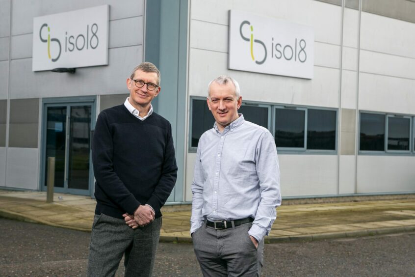 L-r Stuart Ferguson, non-executive director, and Andrew Louden, chief executive, of Aberdeen company isol8.