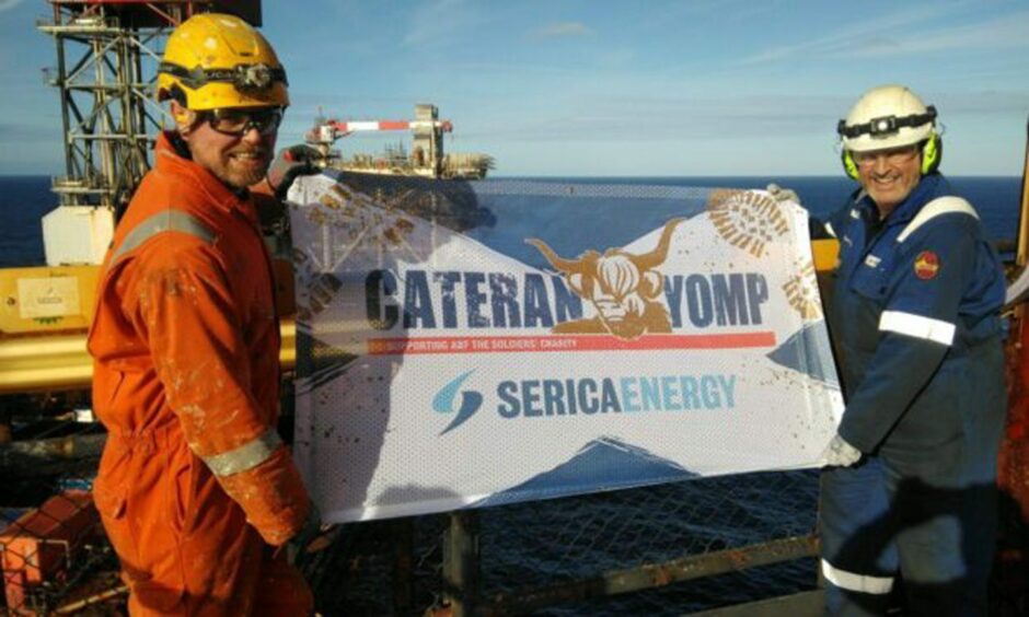 Serica Energy workers Alan Dalgarno and Brian Langton. Image: Serica Energy.