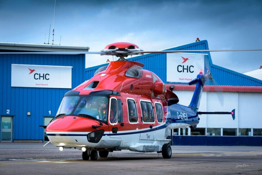 CHC's helicopter ad Aberdeen facility. Picture: Stefano Massini
