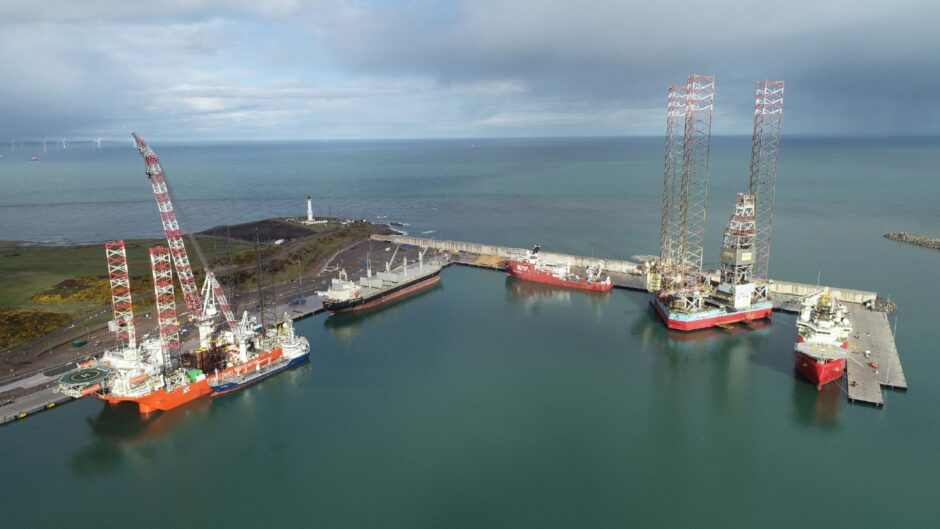 Vessel's parked up in Aberdeen South Harbour.