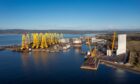 Turbine jackets at the Port of Nigg.