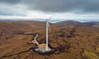 First turbine installed at the Viking wind farm in Shetland