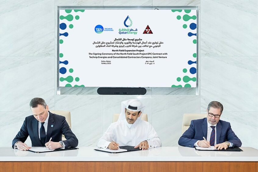 Qatar signing off on an EPC contract for the construction of two major LNG trains at North Field South (NFS)