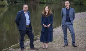 Bill Ireland, Professor Gillian Murray and David Amos.