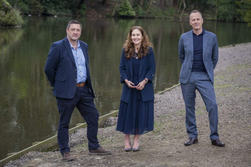 Bill Ireland, Professor Gillian Murray and David Amos.