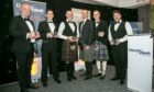 (L-R) Promethean Decom winner Member Award, James Fisher winner Innovation in Decommissioning, J+S Subsea winner Sustainability, Sam Long CEO Decom Mission, TAQA winner Photography Award, Rob Lindsay receiving the award on behalf of Lewis Mackay winner Emerging Professional.