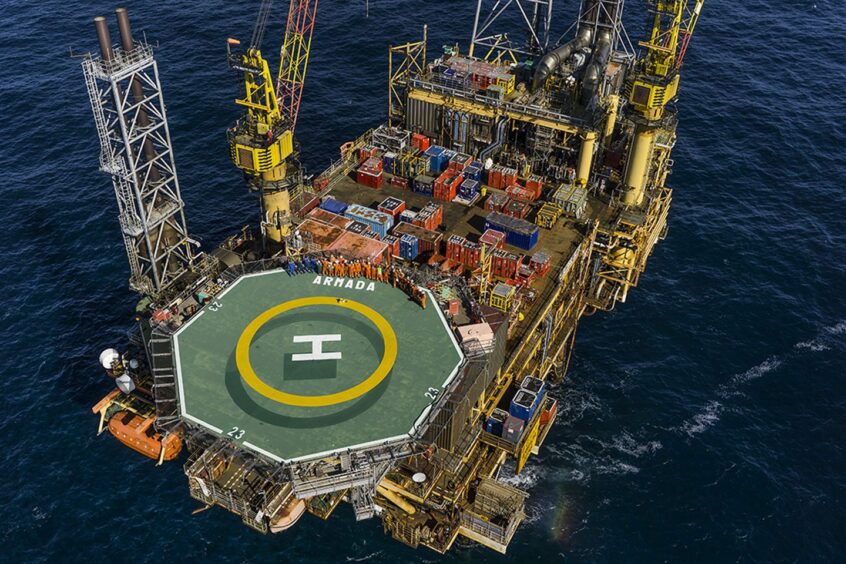 Aerial shot of Harbour Energy's Armada Platform.