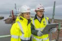 (L-R) Carole Cran CFO Forth Ports and Richard Haydock bp Programme Director for Morven at Leith outer berth.