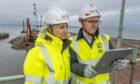 (L-R) Carole Cran CFO Forth Ports and Richard Haydock bp Programme Director for Morven at Leith outer berth.