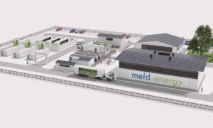 An artist's rendering of Meld Energy's proposed green hydrogen production facility, earmarked for Humber.