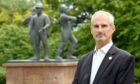 Steve Rae at the Piper Alpha memorial garden in Aberdeen.