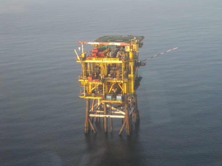 The Unity platform in the North Sea.