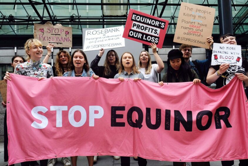 Greta Thunberg joined climate protestors in London in July in a stand against Rosebank.