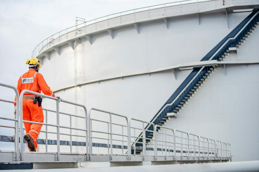 A tank at Assala's Gamba field, where the company has improved performance and ESG
