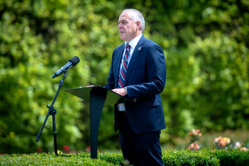 Reverend Gordon Craig speaking at the service on Thursday.