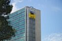 ENI headquarters building in Rome Eur. Rome Eur, Italy. 05/03/2019. Glass curtain wall facade. Project by the architects Marco Bacigalupo and Ugo Ratti.; Shutterstock ID 1397430926; purchase_order: energy voice; job: eni neptune