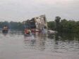 The capsized Majestic rig which killed one person, with another three missing in an accident for Seplat