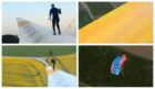 Footage of a thrill-seeker BASE jumping from an onshore wind turbine has triggered a debate online about safety.
