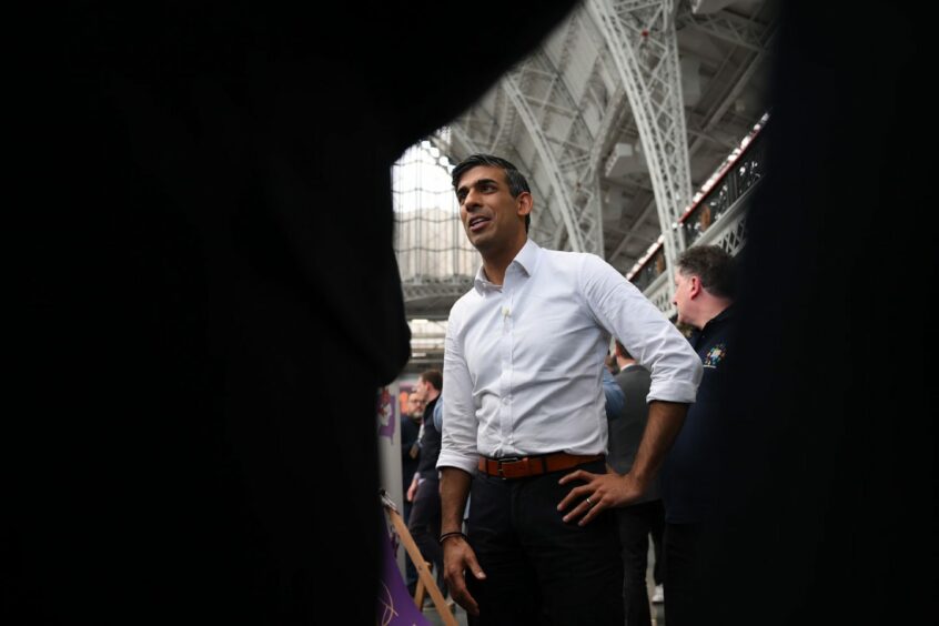 Prime Minister Rishi Sunak during a visit to the Great British Beer Festival at Olympia, in London.