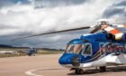 Offshore Helicopter Services UK aircraft in Dyce. Supplied by OHS.