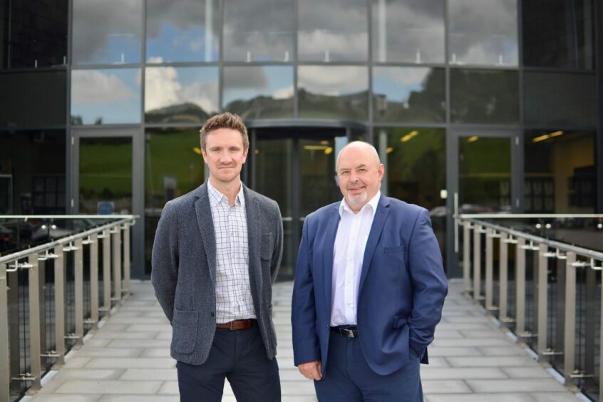 Mike Adams, CEO of Elemental Energies (left) with Kenny Dey, Archer UK's Managing Director (right).