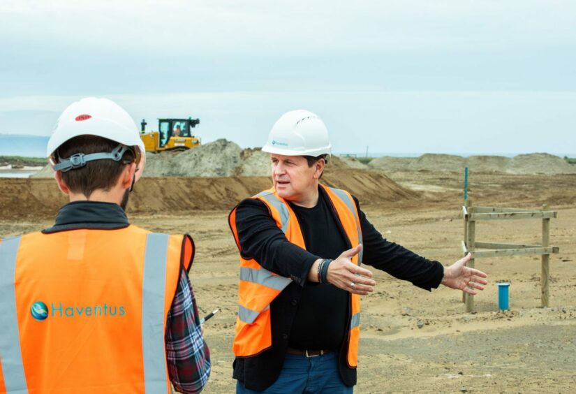 Haventus CEO Lewis Gillies. Pictured on site at Ardersier's Energy Transition facility, and at a presentation at Golf View Hotel in Nairn.