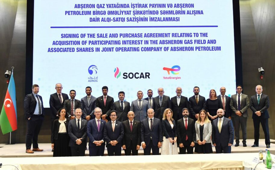 SOCAR, ADNOC and TotalEnergies agree farm-in deal for the Azeri Absheron field.