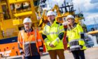 MPA CEO Tom Hutchison with Energy Secretary Neil Gray and MPA CCO Ann Rooney.