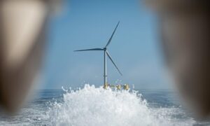 A floating wind turbine off Aberdeen.