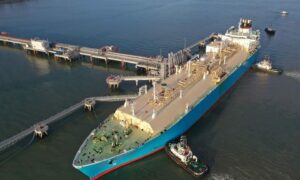 An LNG tanker at Tangguh LNG, where Saipem handed over a third train to BP in August 2023