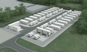 Render of plans for an EDF battery site in Sundon.