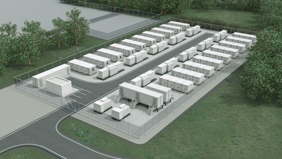 Render of plans for an EDF battery site in Sundon.