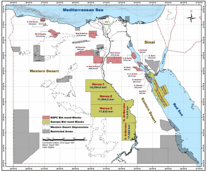 Egypt's bid round offering from EGPC and Ganope