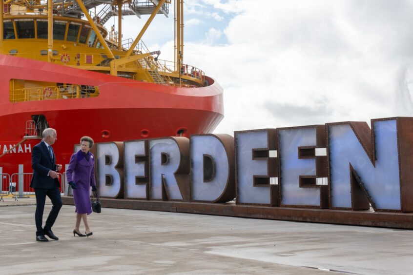 Princess Anne and Port of Aberdeen CEO Bob Sanguinetti on Friday, September 22 2023. Picture by Kenny Elrick/DC Thomson